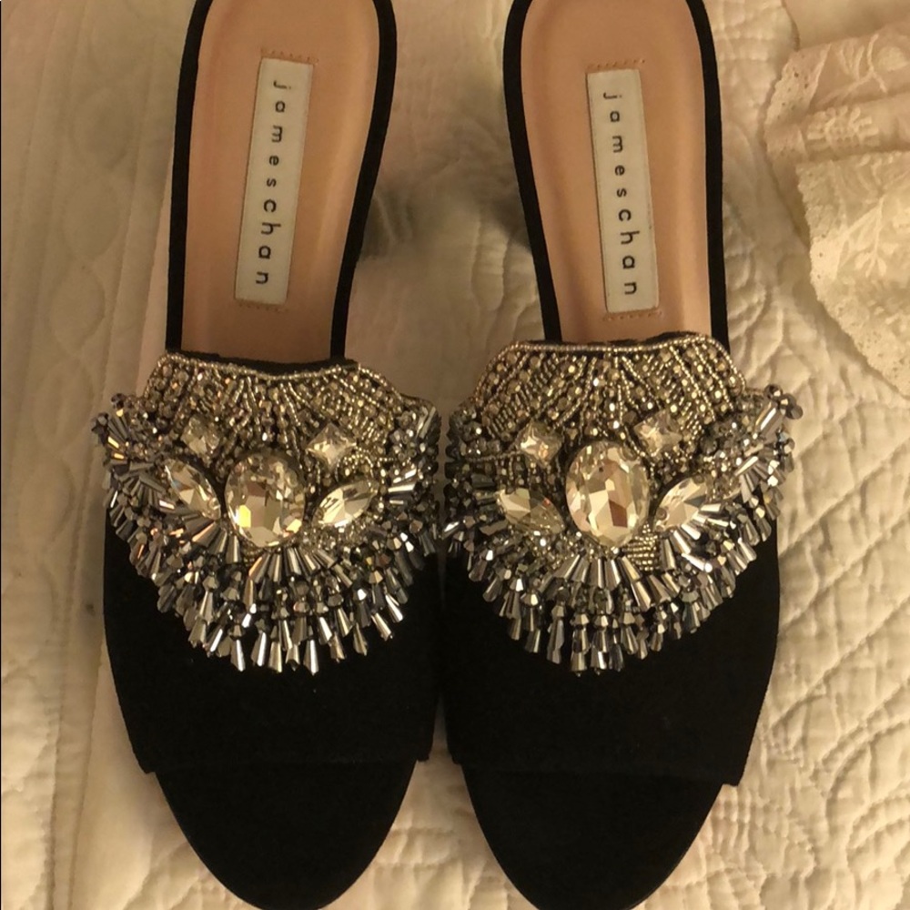 James Chan black slide sandal